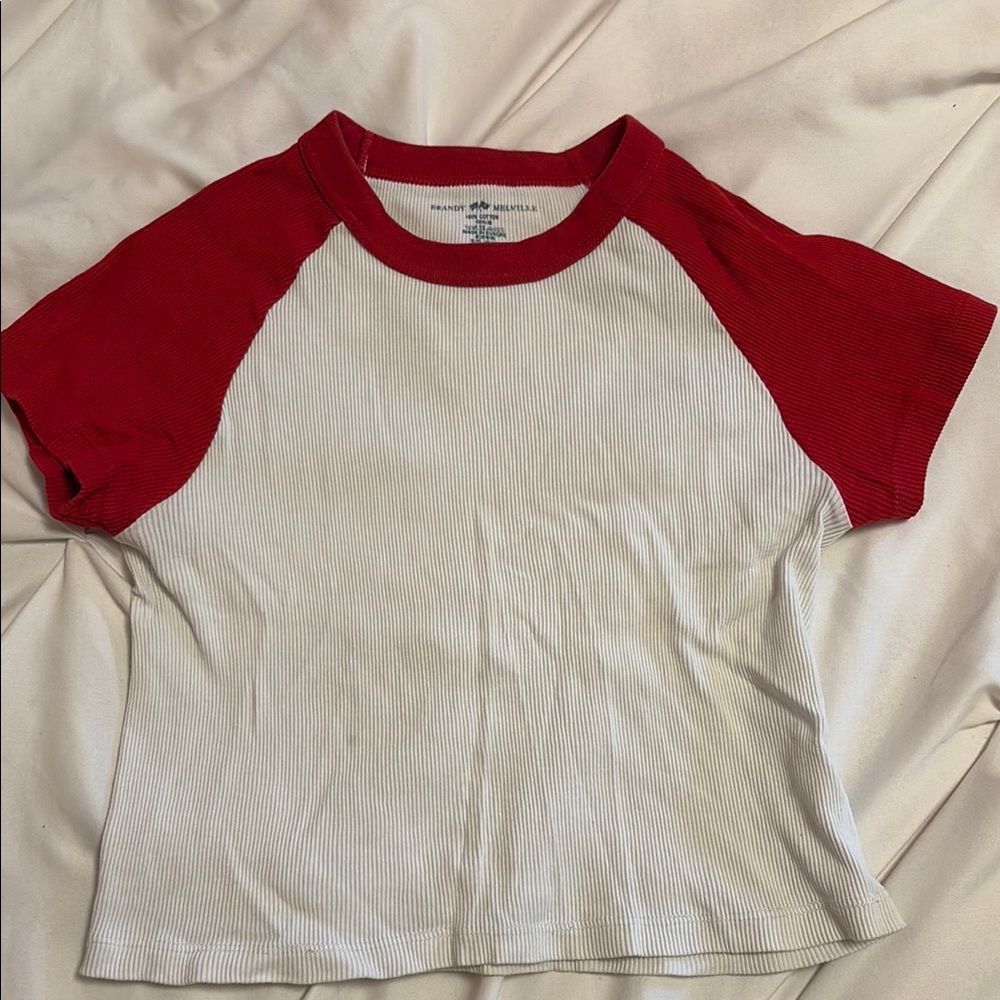 Brandy Melville Baseball Baby Tee